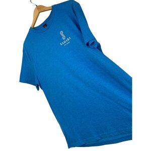 L Sahara Las Vegas Blue Graphic T-Shirt For The Love Of Vegas Slub Crew New